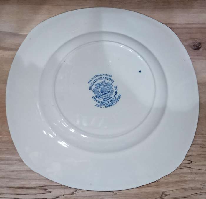 Burleigh Ware Britain Beautiful Cockington Force Blue and White display plate