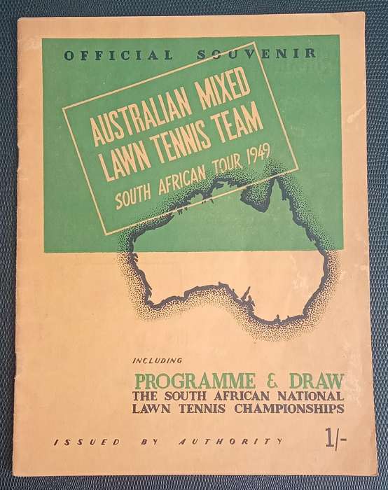1949 Official Souvenir Australian Mixed Lawn Tennis Team South African Tour. with signatures