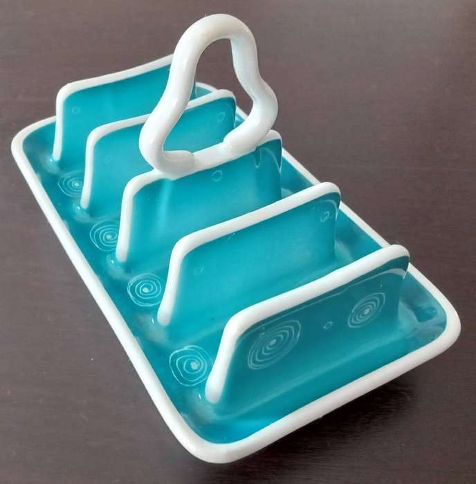 Suzie cooper Toast Rack. Light blue with white swirls