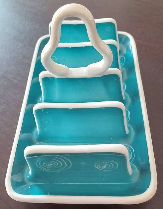 Suzie cooper Toast Rack. Light blue with white swirls