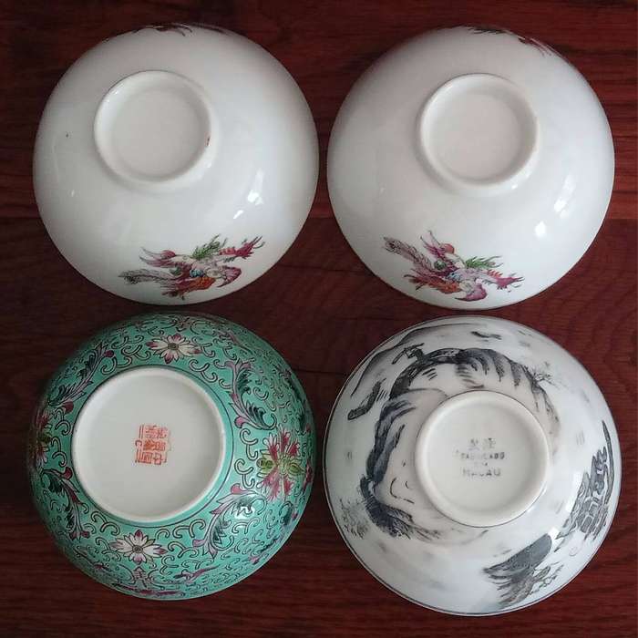 Chinese bowls and spoons. R99 per Set. Green set sold already!