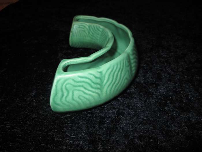 Vintage Green Half Circle Sylvac England Flower or Posy Vase
