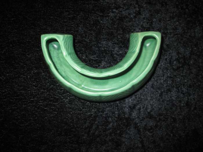 Vintage Green Half Circle Sylvac England Flower or Posy Vase