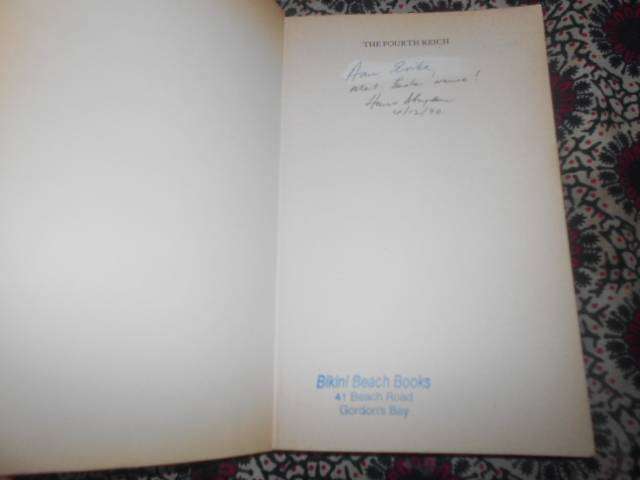 The Fourth Reich, by Hans Strydom, First Edition 1990 autographed - Jonathan Ball Pub