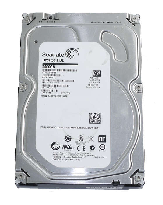 5 Terabyte - Seagate Barracuda ST5000DM000-1FK178 3.5-Inch Internal Hard Drive, SATA 3, 5980 RPM HDD