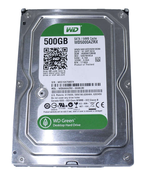 Western Digital WD5000AZRX 500GB SATA Hard Drive 150MB Cache