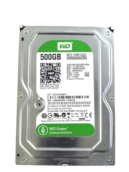 Western Digital WD5000AZRX 500GB SATA Hard Drive 150MB Cache
