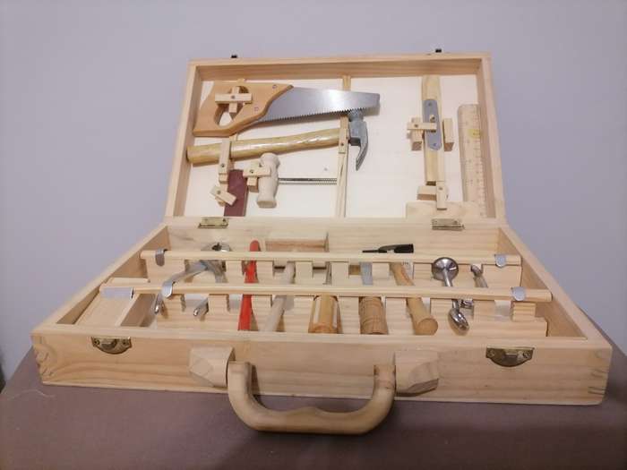 Children's Tool Set Carpenter Maintenance Tool Box Real Tools