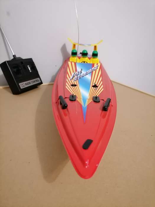 1980's - Jet Stream Radio Control RC Electric Racing Boat with Remote - 59 CM X 16 CM 100% WORKING