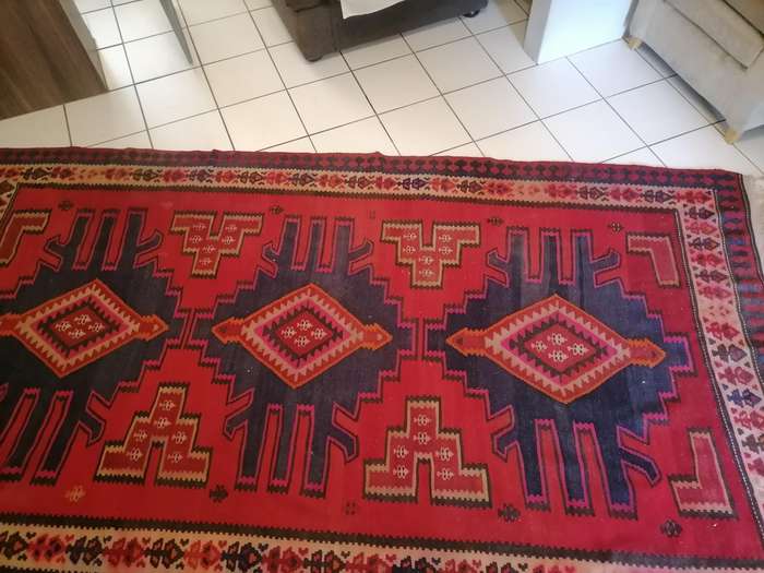 Vintage Kilim Area Rug - Red Afghan Hand knotted Natural Wool & Cotton Dyes Rug - 3,2 M X 1,7 M