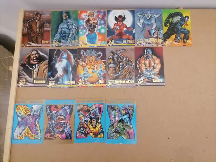 14 Bundel - 10 FLEET ULTA X MEN 1996 CARDS VG + - 4 1992 STRYFE'S STRIKE FILE CARDS - VG