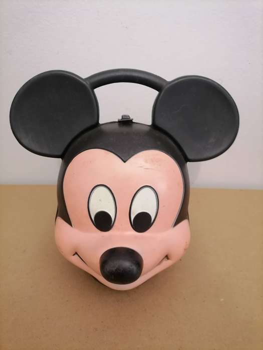 1980's Rare Vintage Aladdin Industries Disney Mickey Mouse Head Lunchbox