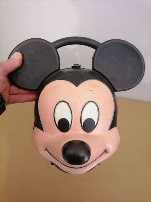 1980's Rare Vintage Aladdin Industries Disney Mickey Mouse Head Lunchbox