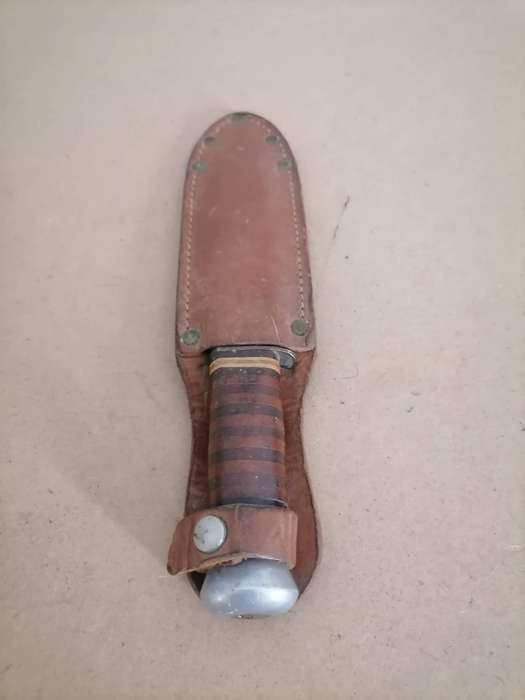 1940's - 1950's - Vintage C. Jul Herbertz German Soligen Rosterei Fixed Knife W/ Leather Sheath