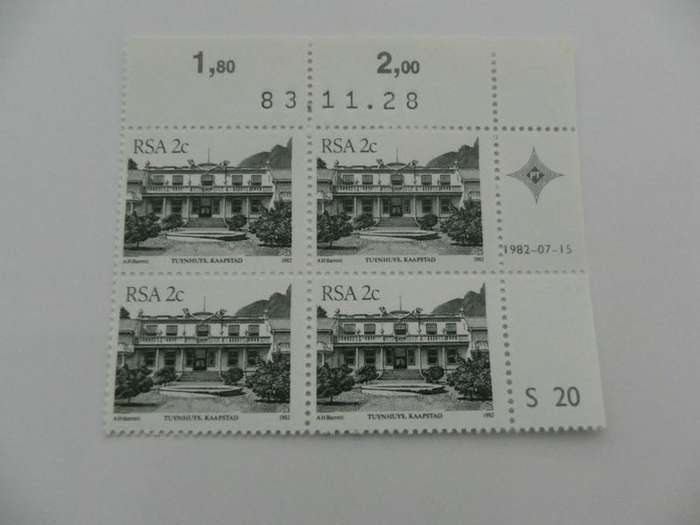 RSA 4th Definitive Series (1982) - 2c Mint Control Block #S20 Dated 83.11.28