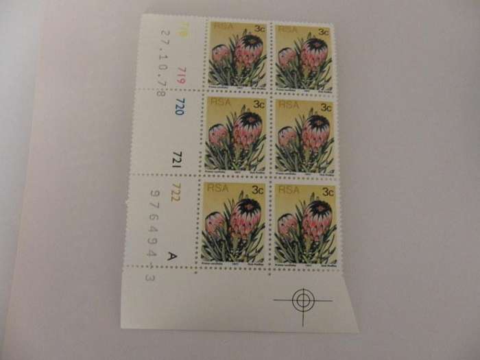 RSA 3rd Definitive Series (1977) - 3c Mint Control Block #718 A-Block Dated 27.10.78