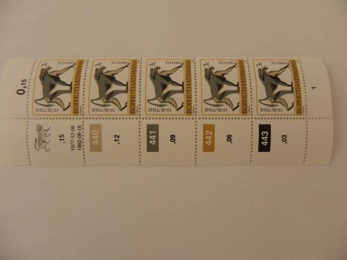 Bophuthatswana 1st Definitive Series (1977) - Animals 3c Mint Control Block #440 Dated 1982-08-18