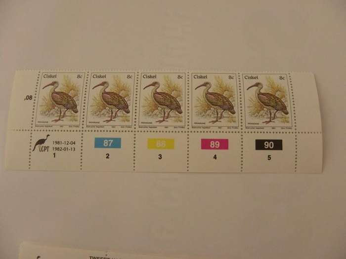 Ciskei 1st Definitive Series (1981) - Birds 8c Mint Control Block #87 Dated 1992-01-13