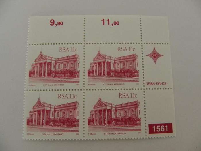 RSA 4th Definitive Series (1982) - 11c Mint Control Block #1561 Dated 1984-04-02