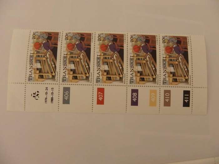 Transkei 1st Definitive Series (1976) - 20c Mint Control Block #406 Dated 1980-10-15