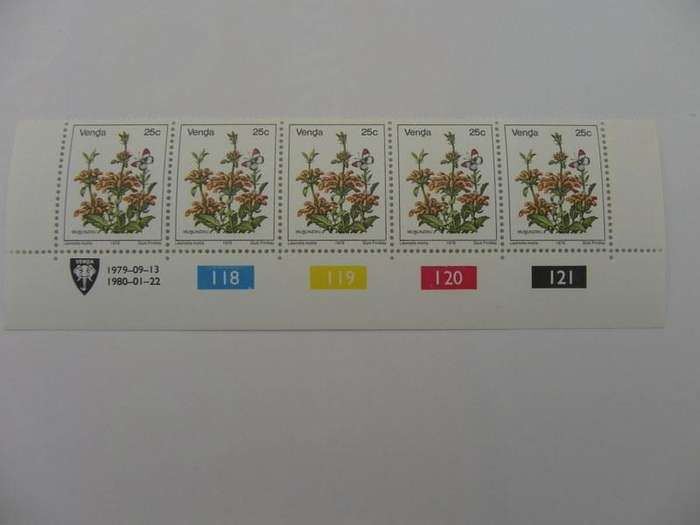 Venda 1st Definitive Series (1979) - 25c Mint Control Block (118 Dated 1980-01-22)
