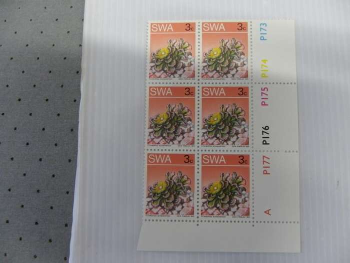 SWA 2nd Definitive Series (1973) - 3c Mint Control Block #P177 No Date A-block