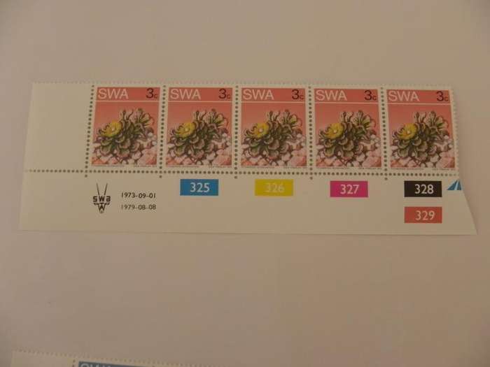 SWA 2nd Definitive Series (1973) - 3c Mint Control Block #325 Dated 1979-08-08