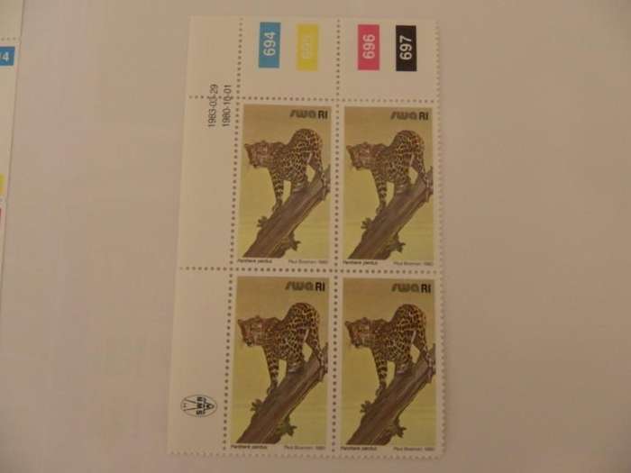 SWA 3rd Definitive Series (1980) - Animals R1.00 Mint Control Block #694 Dated 1983-03-25