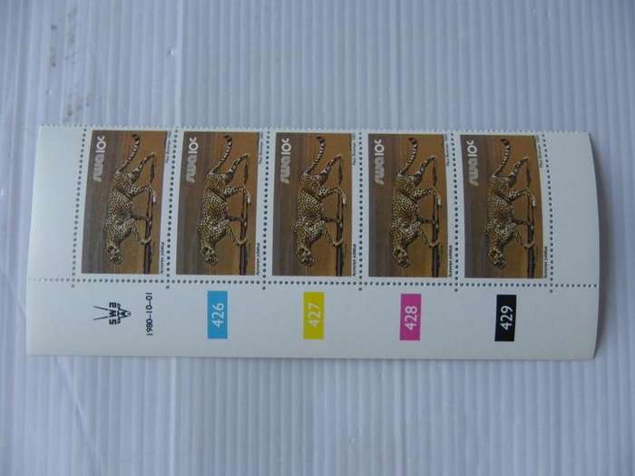 SWA 3rd Definitive Series (1980) - Animals 10c Mint Control Block #426 Dated 1980-10-01