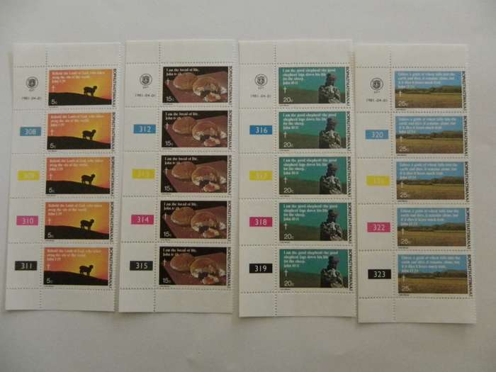 Bophuthatswana 1.17 (1981) - Easter Stamps Mint Control Block Set