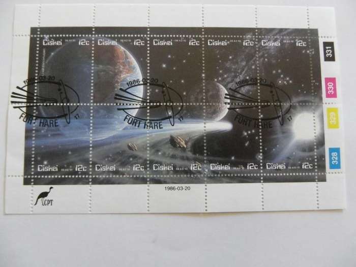 Ciskei 1.17 (1986) - Halley`s Comet CTO Cancelled Miniature Sheet