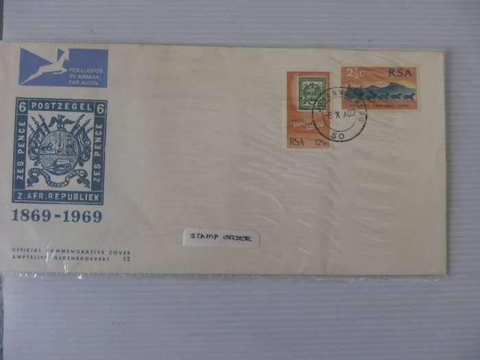 RSA 1.12 (1969) - 100th Anniversary of ZAR FDC Unaddressed
