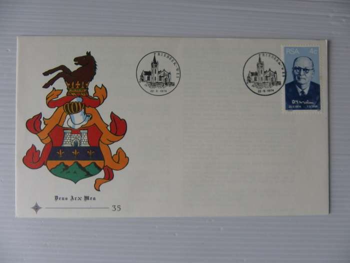 RSA 1.35 (1974) - Centenary of the Birth Of Dr DF Malan Official FDC