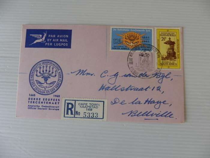 RSA 1.02 (1965) - Tercentenary of Dutch Reformed Church Official FDC