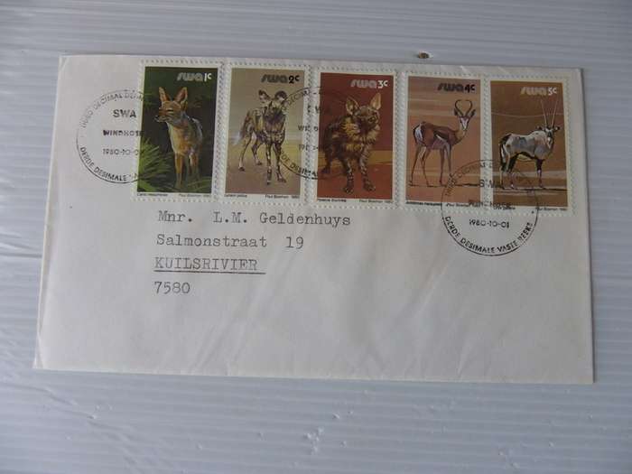 SWA 3rd Definitive Series (1980) - Animals Private FDC with Official Cancel