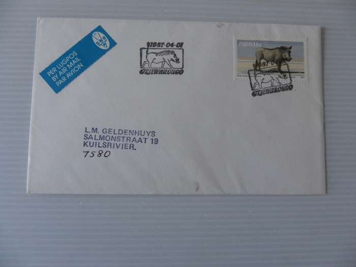 SWA 1.56.1 (1987) - Additional Value Private FDC with Official Cancel