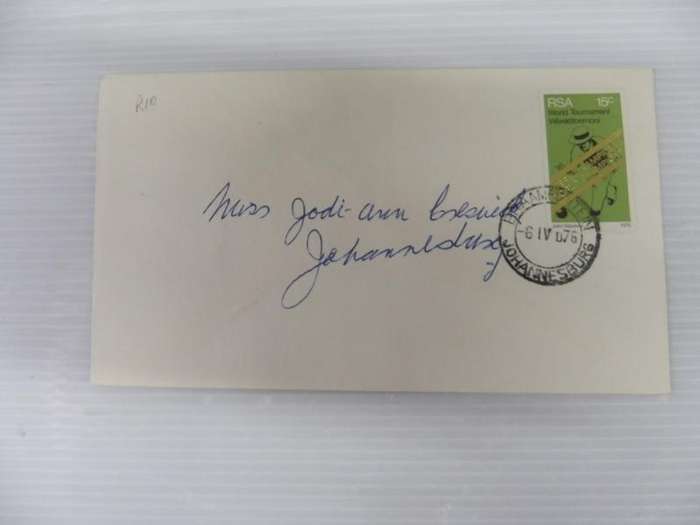 RSA 2.12a (1975) - World Bowls Champions Private FDC