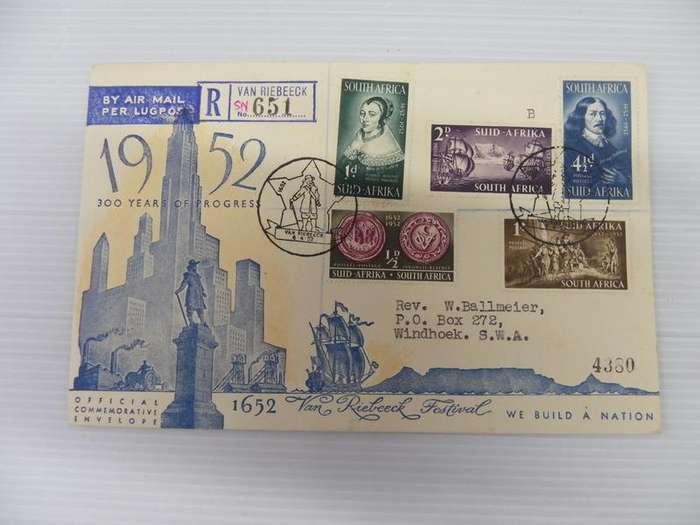 Union (1952) - Landing of Jan van Riebeeck Illustrated FDC with Castle Cancel