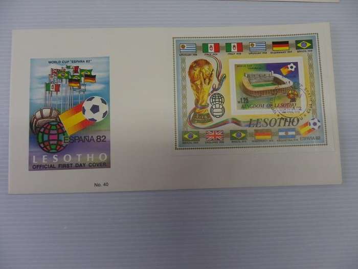 Lesotho (1982) - Football World Cup Illustrated FDC with Miniature Sheet