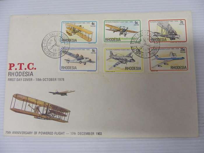 Rhodesia (1978) - 75th Anniversary of Powered Flight Illustrated FDC