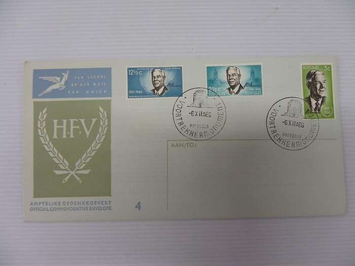 RSA 1.04 (1966) - Verwoerd Commemoration Official FDC Unaddressed