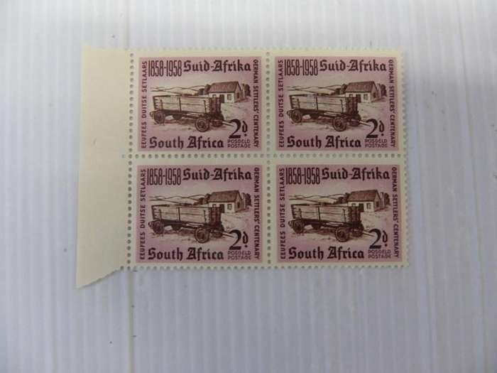 Union (1958) -  Centenary of the Arrival of German Settlers Mint Marginal Block