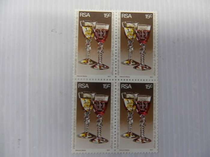 RSA 2.21 (1977) - International Wine Symposium Mint Block of 4 Stamps