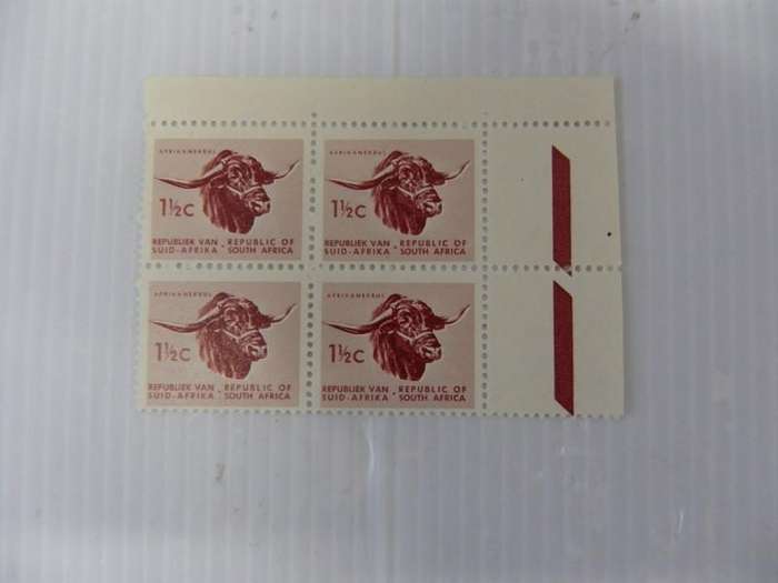 RSA 1st Definitive Series (1961) - 1 1/2 c Mint Marginal Block