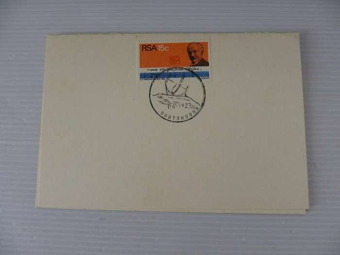 RSA 1.30 (1973) - Birth Centenary of CJ Langenhoven on Card with Official Cancel