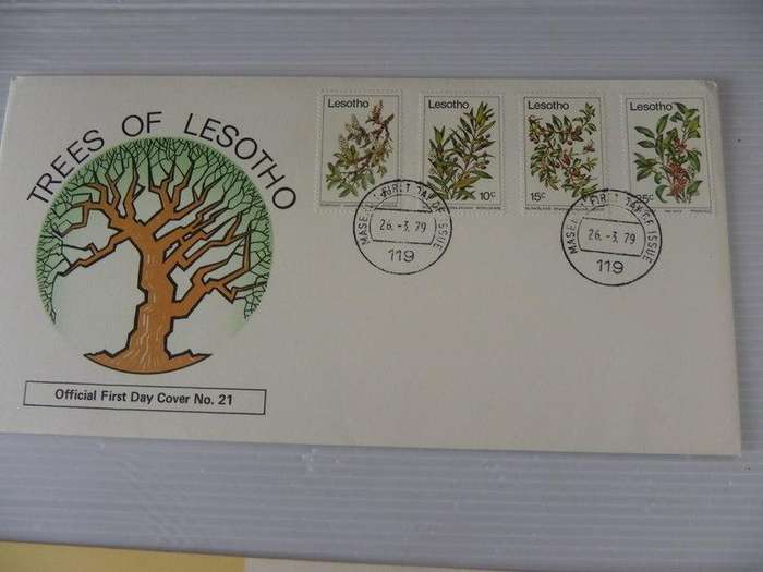 Lesotho (1979) - FDC #21 Trees of Lesotho Illustrated FDC