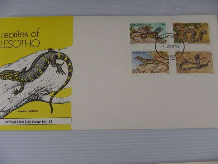 Lesotho (1979) - FDC #22 Reptiles of Lesotho Illustrated FDC