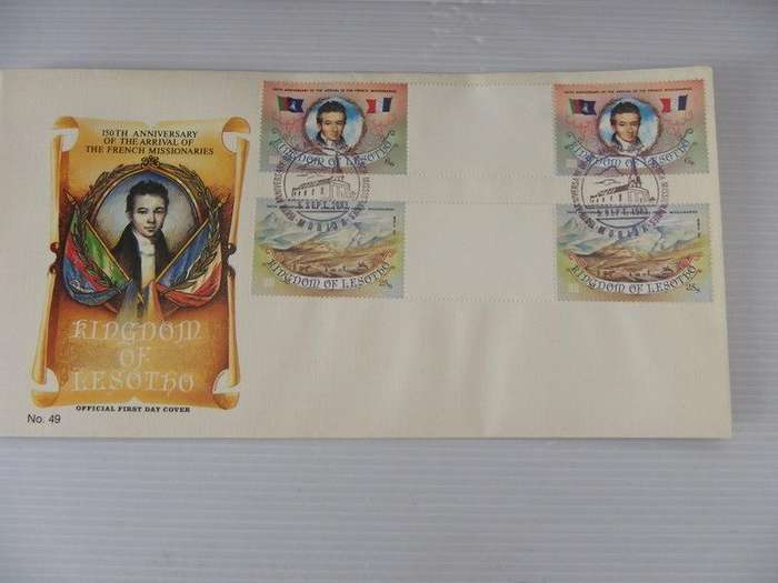 Lesotho (1983) - FDC #49 150th Anniversary of the Arrival of French Missionaries Illustrated FDC