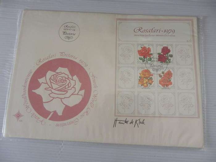 RSA S04 (1979) - 4th World Rose Conference Large FDC Signed by the Designer