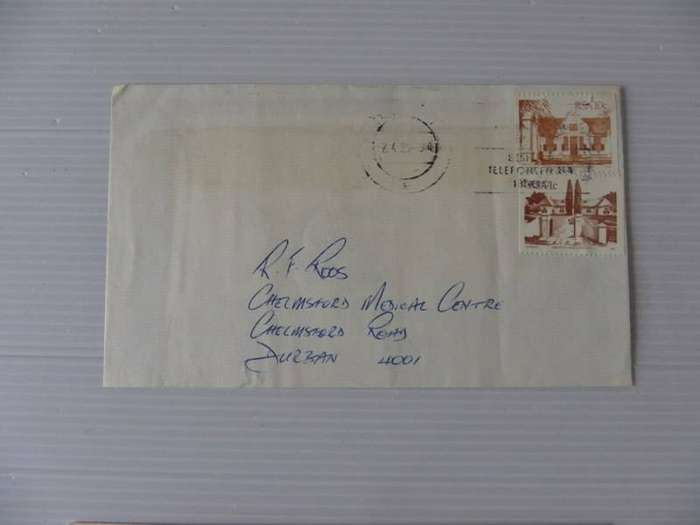RSA - Old Letter with Coil Stamps